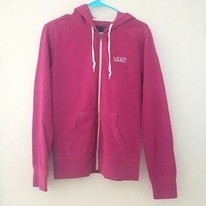 Woman's Van's Size Medium zipped hooded sweatshirt, Magenta, like brand new